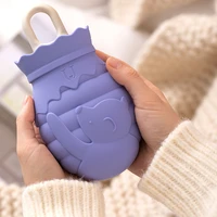 cute winter girl pocket hand warmer leakproof small portable hand warmers water injection hot water bags with cover hot sale