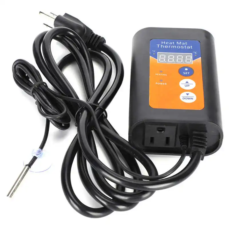 

Digital Temperature Controller 120V with LCD Display Fahrenheit/Celsius Heating Thermostat Controller for Seed