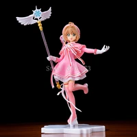 anime figure card captor kinomoto sakura magic wand girls sakura lovely pink pvc action figure toys collection model doll gift