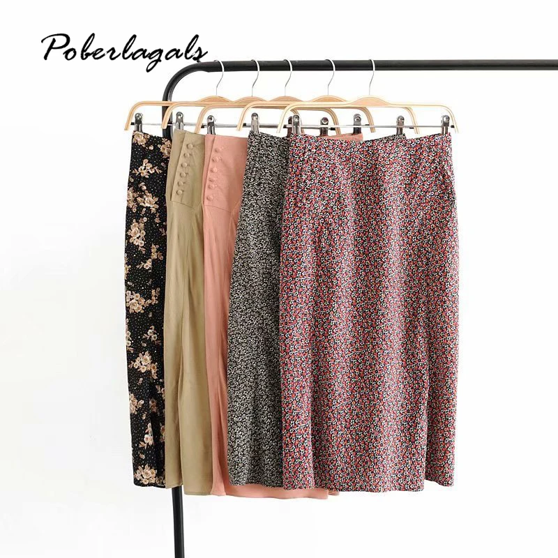 Женские юбки в стиле ретро бохо с высокой талией и разрезом милая пляжная юбка