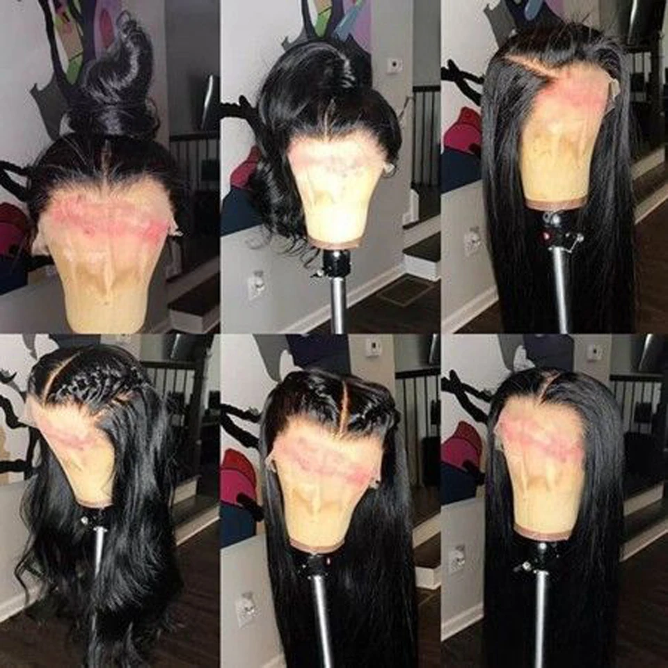 Прямые 180% бразильские волосы remy 360 фронтальный парик на шнурке предварительно выщипанные 360 человеческие волосы парики для женщин отбеленные узлы