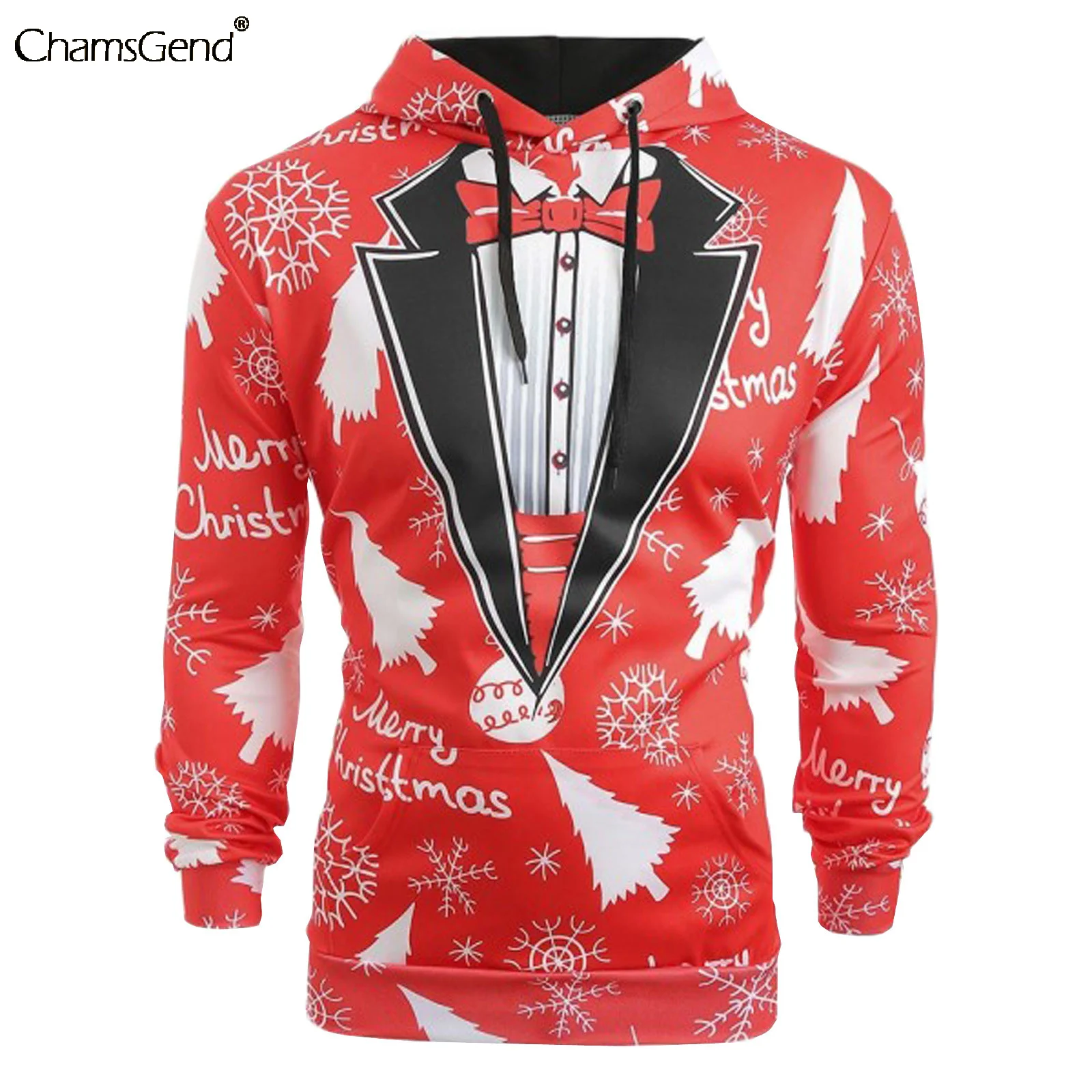 

Мужская Рождественская Толстовка, костюм со снежинками, Красная толстовка с принтом, приталенный силуэт, Мужской пуловер на осень и зиму, то...