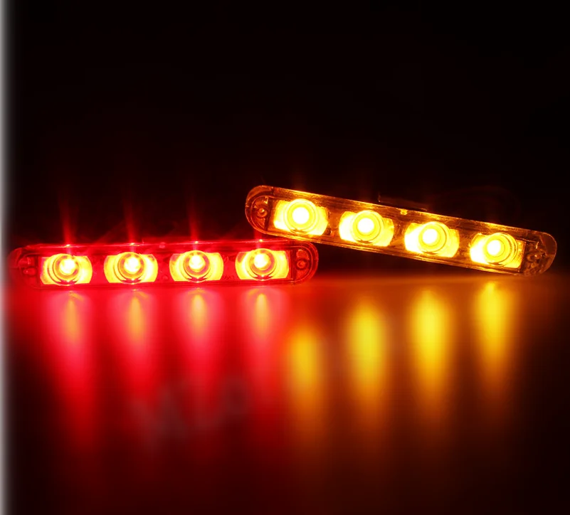 Скорой помощи полиции светильник 12V Беспроводной Удаленный 4x4/ledStrobe Предупреждение светильник для грузовой автомобиль аварийный светильник мигает пожарные светильник s - Испускаемый цвет: Red and Yellow