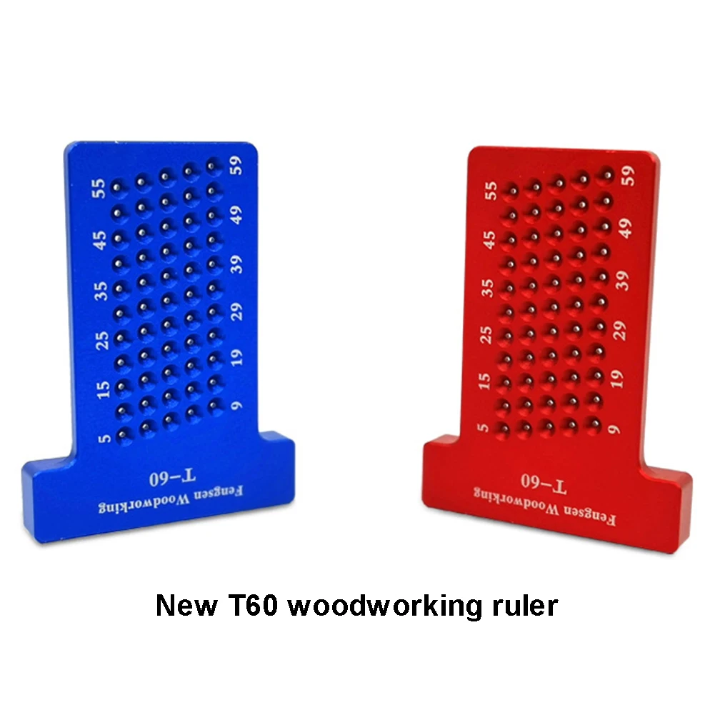 

T60 Ruler Hole Scribing Gauge Aluminum Crossed Feet Woodworking Measuring Tool Simple Structure and Wide Application Range