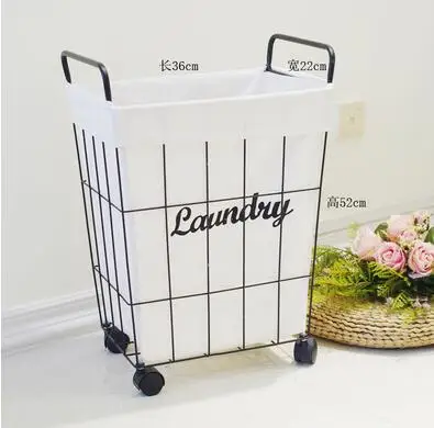 M-no lid Корзина для хранения с колесиками железная ванная комната разное Нижнее белье коробка для хранения игрушек Органайзер канцелярский контейнер корзина для белья pf9220 - Цвет: M-no lid