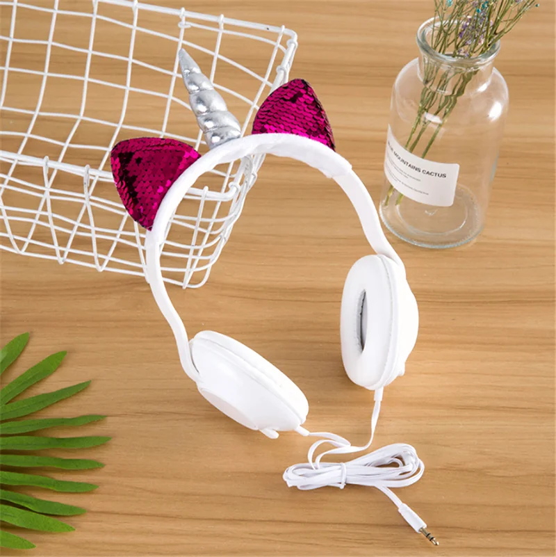 

Unicorn Headset Party Earphone for girl boy Kids Adult Cat ear Headphones For Laptop Cellphones PC MP3 Tablet Headsets music