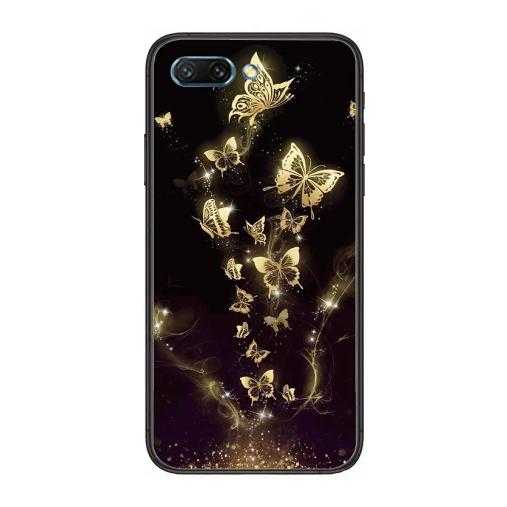 

Artistic Creativity Golden Flowers clear Phone Case For Huawei Honor 10 9 8 7 N Pro Lite A C RU Black Etui Coque Hoesjes comic