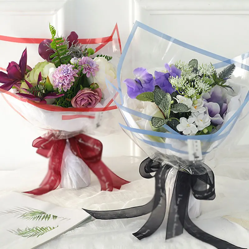 Красивая прозрачная упаковочная бумага водонепроницаемая цветная рамка