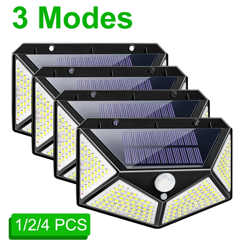 Настенный светильник на солнечной батарее 100 светодиодов IP65 |