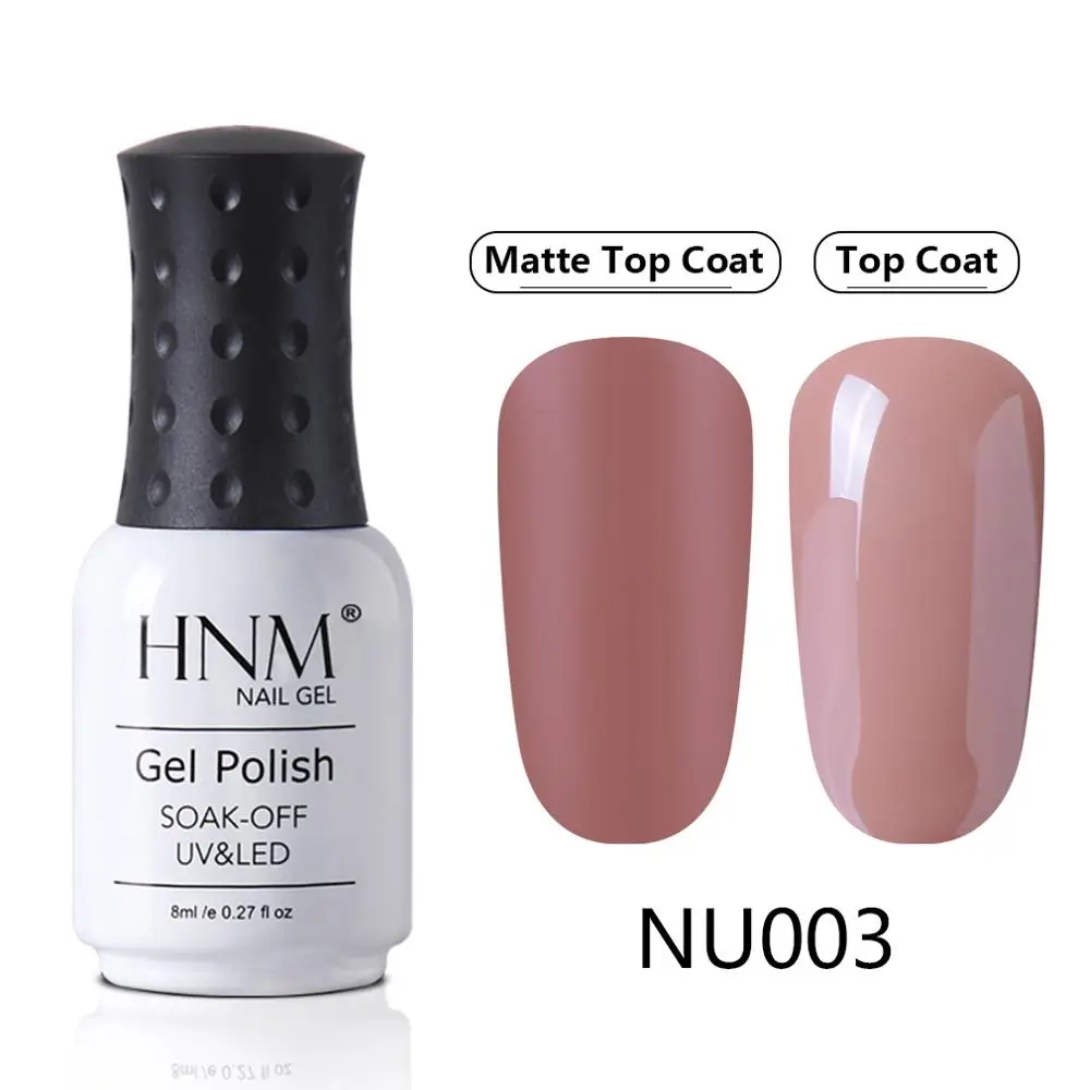 NU003 HNM красный коричневый матовый эффект гель лак для ногтей нужно матовое верхнее покрытие база Полупостоянный УФ светодиодный гибридные Лаки лак для ногтей - Цвет: NU003