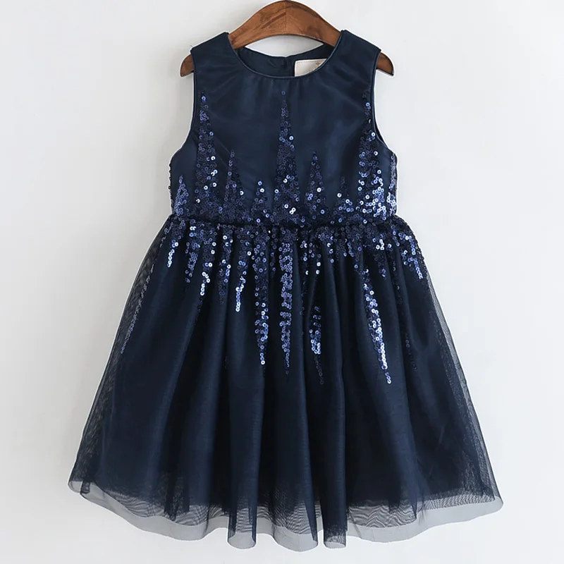 blue1 Платья для девочек с надписью LOVE DD& MM коллекция года, Новая Осенняя детская одежда милое платье-майка без рукавов с кукольным воротником и цветочным принтом для девочек - Цвет: blue1