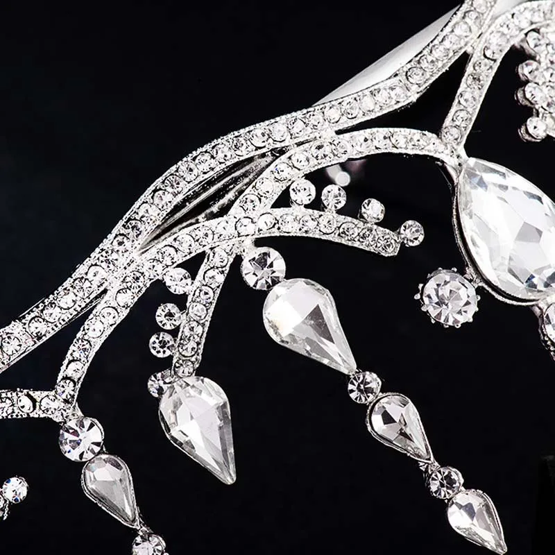 Тиары-короны для невесты FORSEVEN с кристаллами в стиле ретро барокко королевская