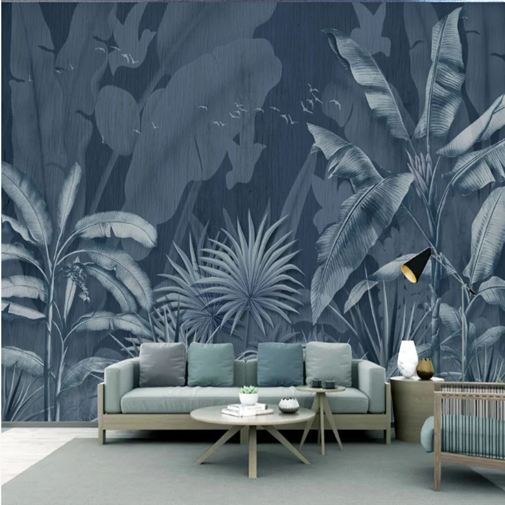 manufacturers custom Nordic tropical plant forest living room bedroom background wallpaper mural | Обустройство дома