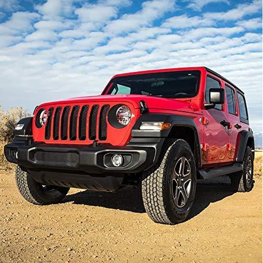 Новинка 9 шт. передние вставки для гриля + налобный фонарь комплект накладок 2018 Jeep