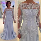 2021 платье для матери невесты с открытыми плечами с длинными рукавами