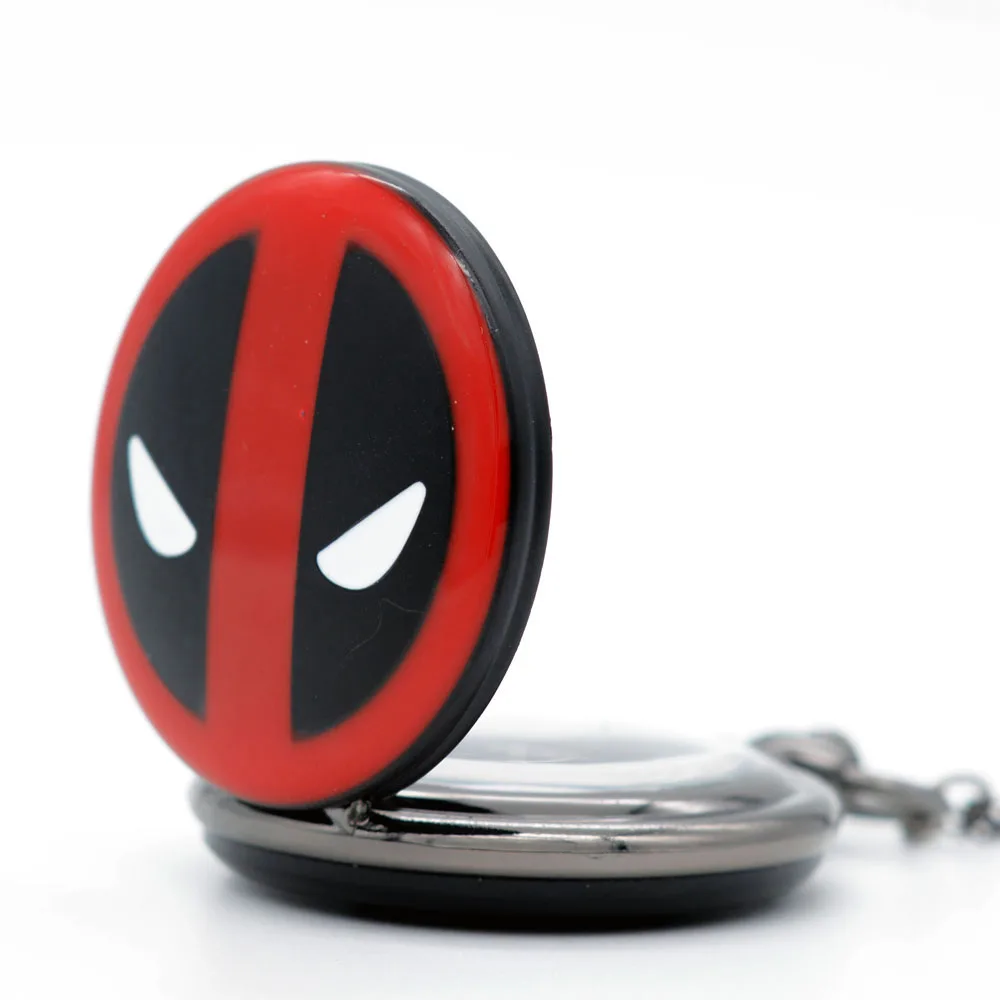 Модные кварцевые карманные часы с черным пауком и дэдпулом анимационные