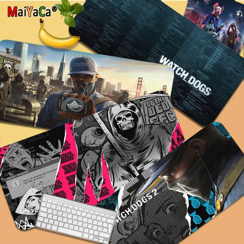 

Watch dogs 2 Cool Fashion Rubber Mouse Durable Desktop Mousepad Size for large Edge Locking Speed Version Game Keyboard Pad