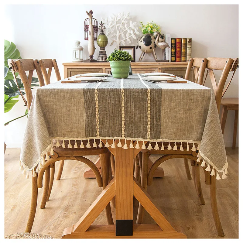 

Tablecloth Polyester Wedding Party Table Cloth Rectangular Country Style Plaid Print Dining Table Cover Kitchen Home Decor