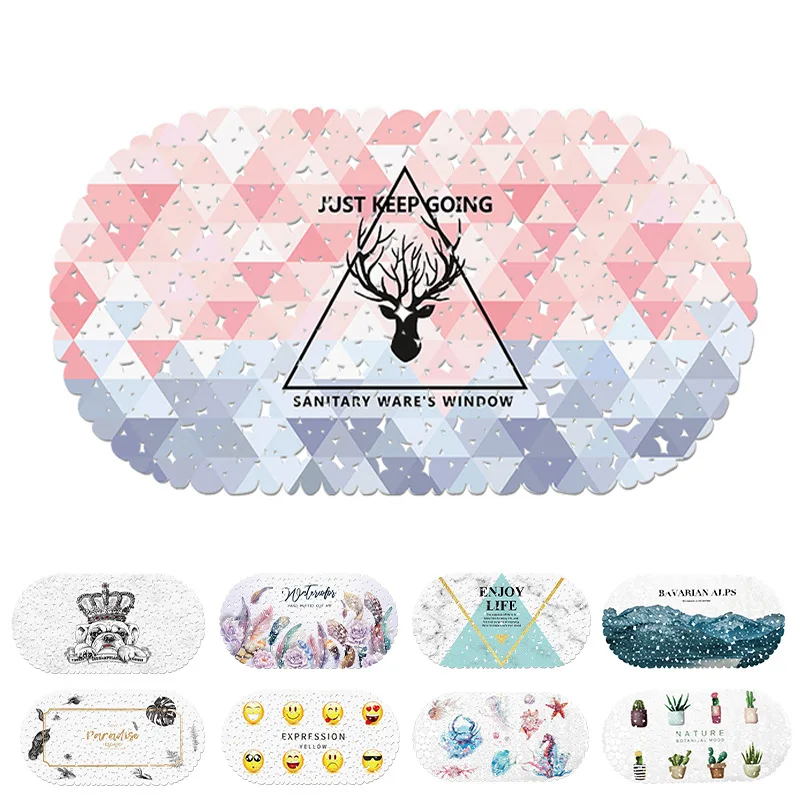 

PVC Bath Mat Non Slip Toilet Floor Mats With Sucker Soft Pats Toilet Carpet Decoration Door Pad Stone Shell Pattern