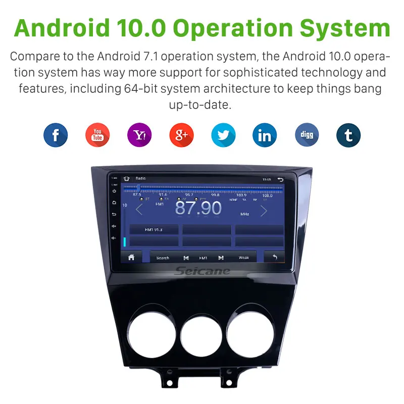 Мультимедийный плеер Seicane автомобильный радиоприемник на Android 10 0 2 Гб ОЗУ DSP QLED