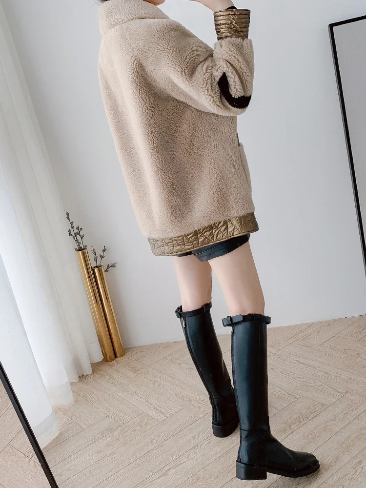 

Real Fur Coat Women Winter Coat Women Clothes Parka Real Fur Jacket Korean Sheep Shearing 100% Wool Jacket B2R1902 YY2322
