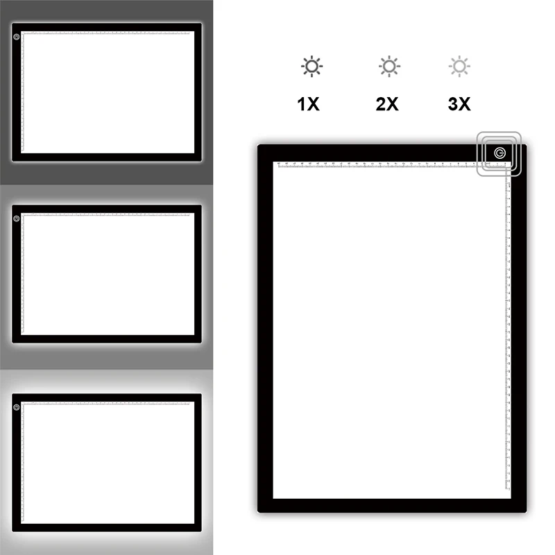 Светодиодная подсветильник ка A3 для рисования светильник Панель с 3 уровнями