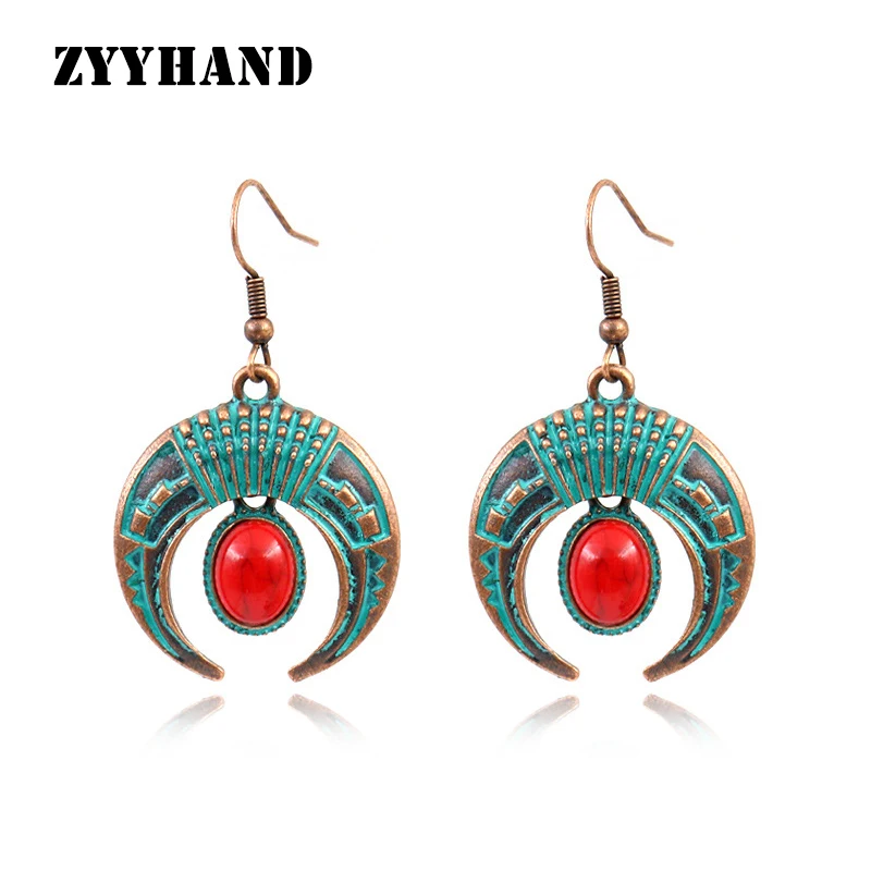 Женские бронзовые серьги Maya натуральный лунный камень в форме 5 см женские