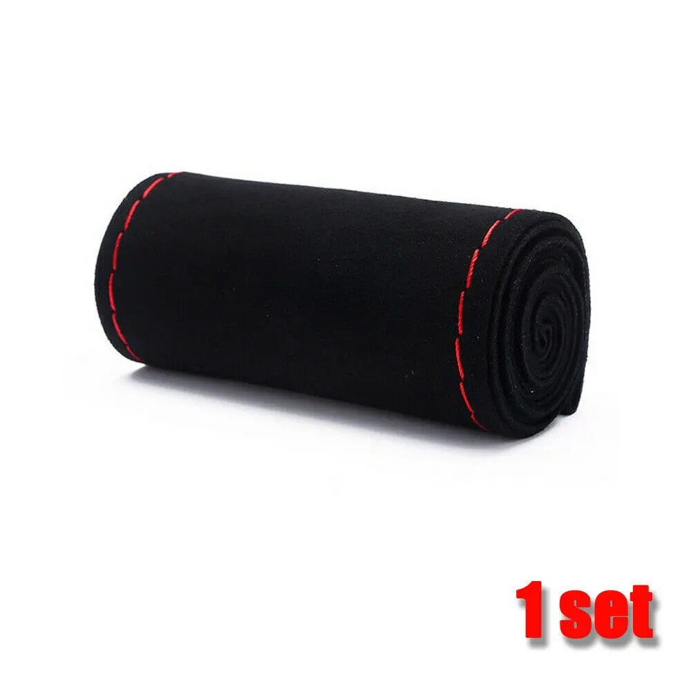 

Wear-resisting Steering Wheel Cover Black Suede Anti-Slip Superfine fiber