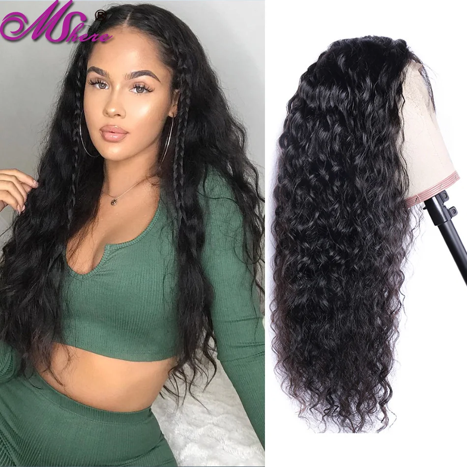 Женский парик с волнистыми волнами Mshere 13*4 парики из натуральных волос на кружеве