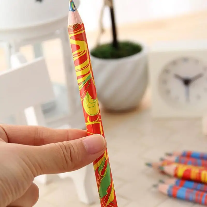 

1 Pc 4 Color Concentric Rainbow Pencil Crayons Colored Set Art Drawing School Pencil For Painting Supplies Graffiti Station P9A4