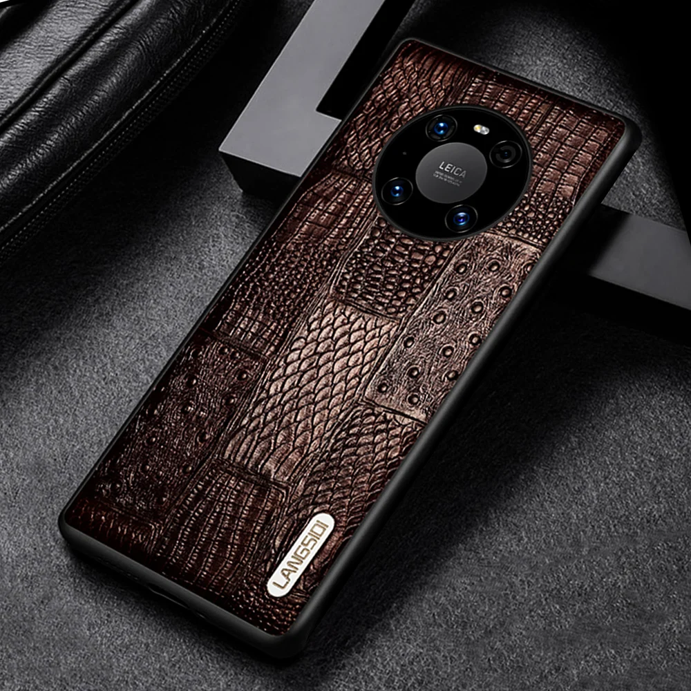 

Чехол-накладка для Huawei Mate 40 Pro, Mate 20, P40 Pro, P20, P30 Lite, Honor 10, 20 Lite, 8X, 9X, 8A, из натуральной кожи