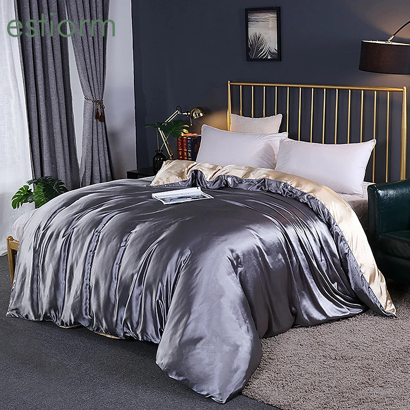 

Luxury Mulberry Silk Duvet Cover, Comfy Single/Full/Twin/Queen/King Size Duvet Cover,Soild Color Bedding Comforter/Quilt Cover