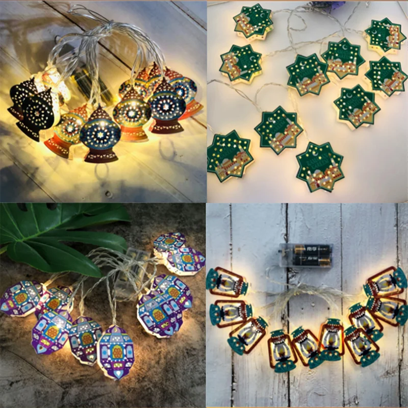 

Moon Star Led String Lights EID Mubarak Ramadan Kareem Decoration for Home Islam Muslim Event Party Supplies Eid Al-Fitr Decor