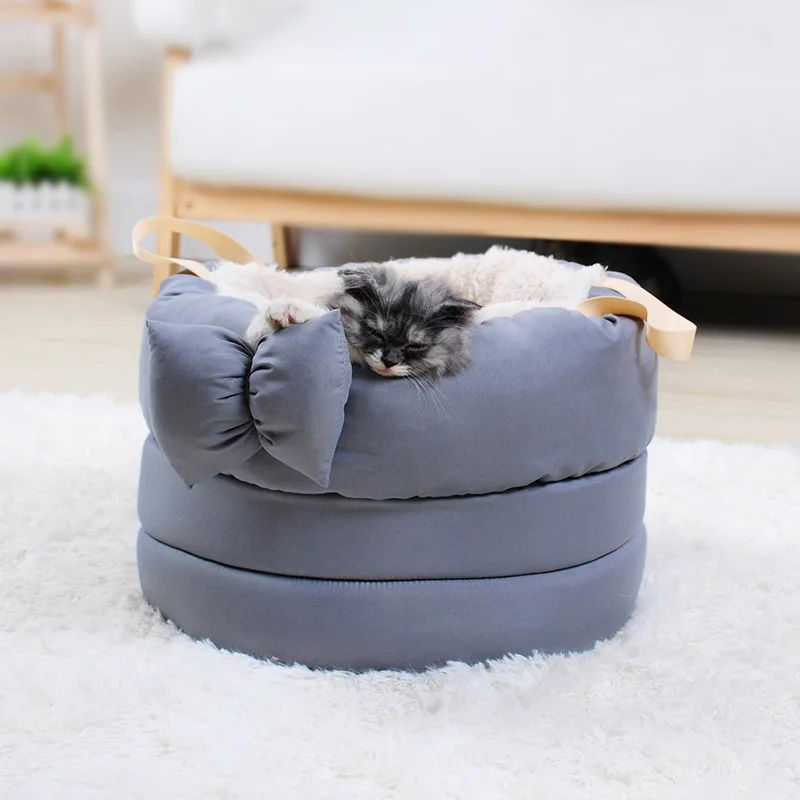 

Cat Bed House Cats Mat 40x40x28cm Small Pets Puppy Dog Kennel Mat Blanket Winter Pet Teddy Corgi French Bulldog Beds Mattress