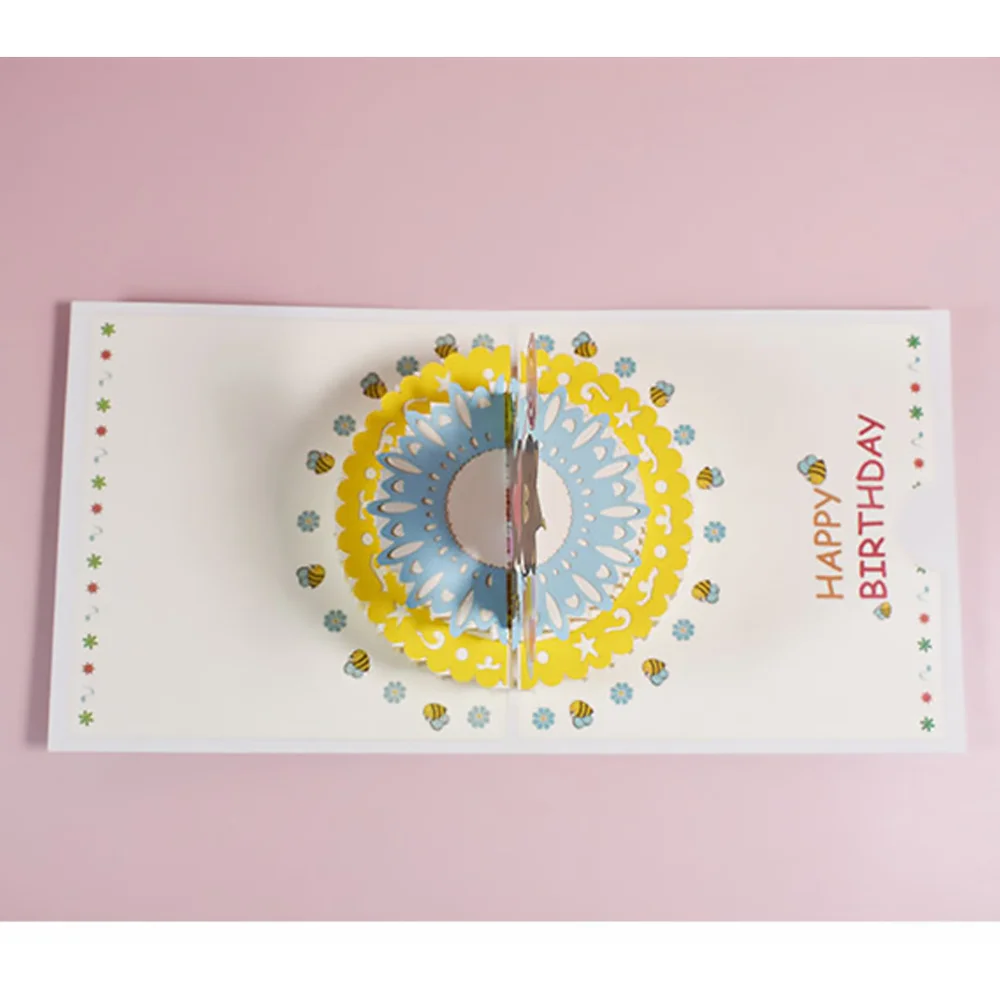 

1Pc Fashion and Creative 3D Cupcake Birthday Cards for Birthday Party Holiday