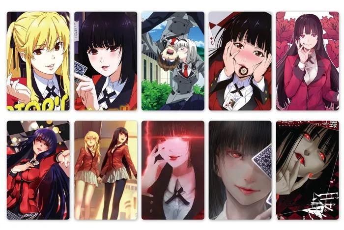 10 шт. аниме периферийный Kakegurui Jabami Yumeko матовая карта чемодан гитара Чемодан