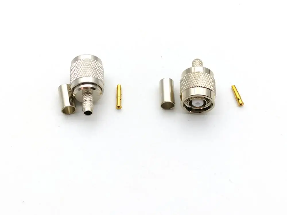 50 шт. латунь 50ohm RP TNC Мужской обжимной для RG58 LMR195 RF коаксиальный разъем
