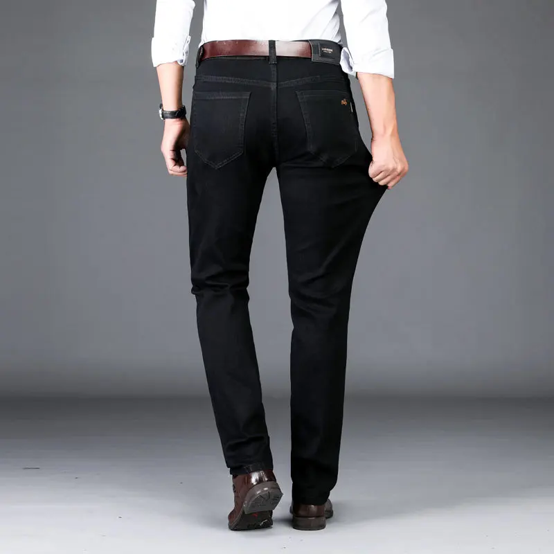 

Luren Classic Car Jeans Men's Spring and Fall Thick Section Mid-year Business Casual Straight-leg Loose Elastic Men's Pants