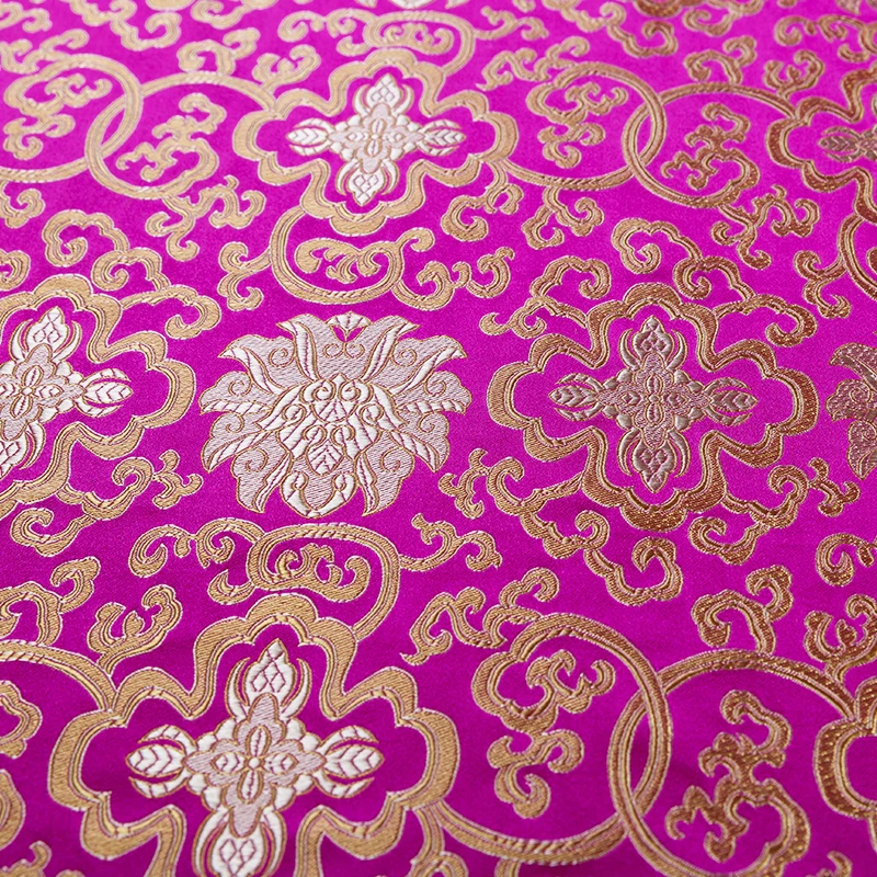 Парчовая жаккардовая ткань Шелковый Атласный Костюм с цветами материал для
