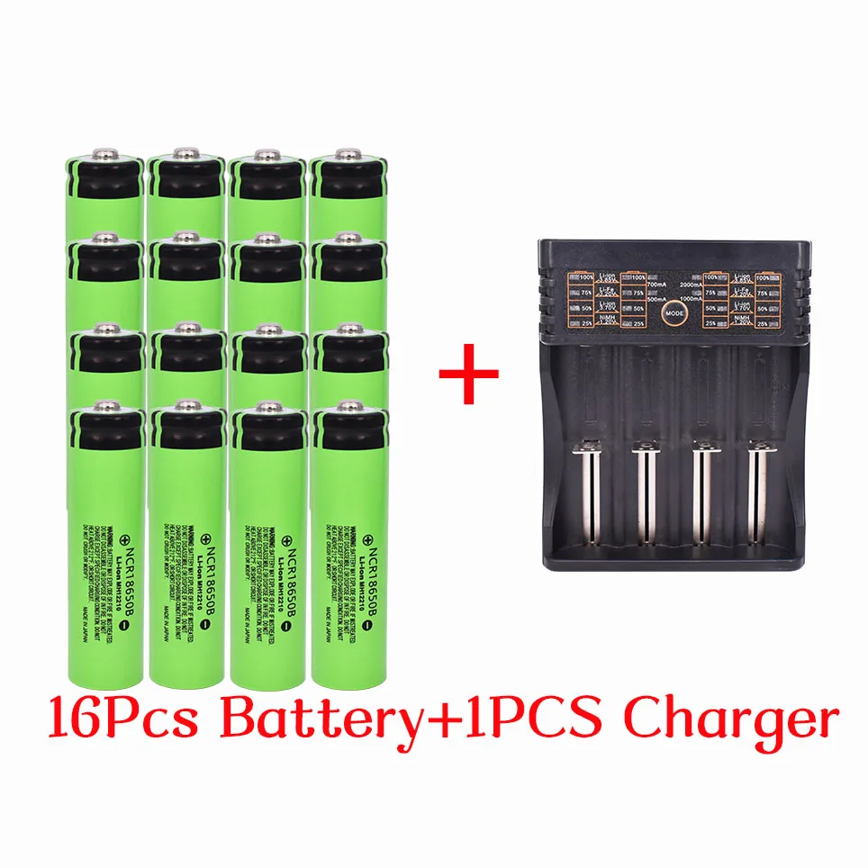 

2021 100% Original NCR18650B-3400mAh Rechargeable Li-ion battery 3.7V 18650 battery 3400mAh + 4 slots Charger