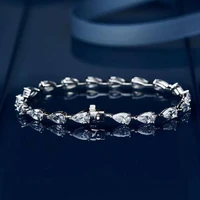 s925 sterling silver non fading fashion personality wrist high carbon diamond bracelet for women wedding party fine jewelry