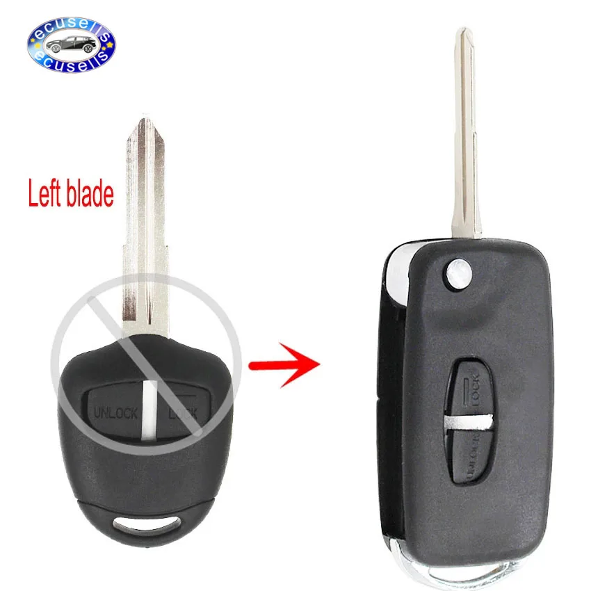 Модифицированный складной дистанционный ключ оболочки 2 кнопки для MITSUBISHI OUTLANDER