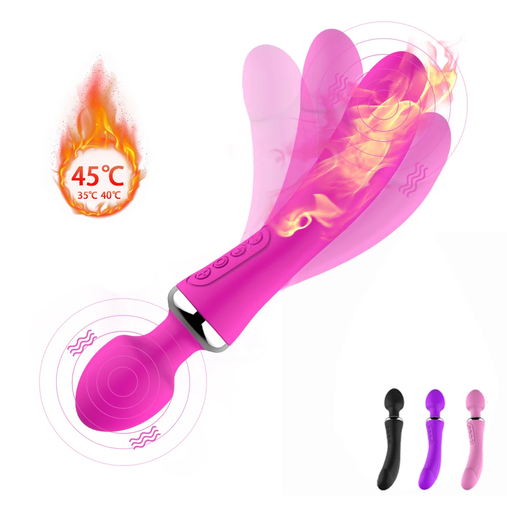 Heating Vibrator AV Wand Female Vibrators Waterproof Soft Dildo Vibrator G Spot Clitoris Stimulator Adult Sexy Toys for Woman