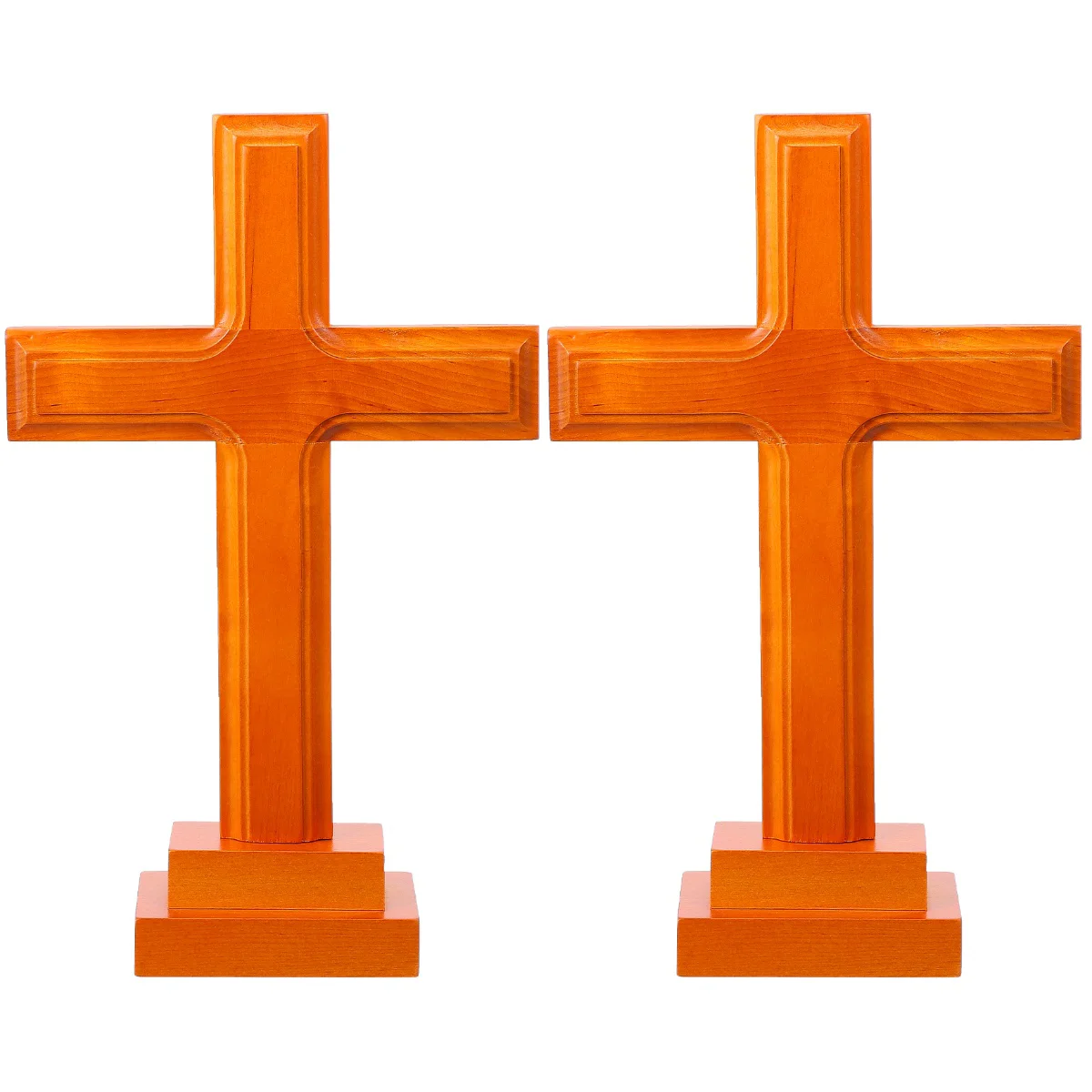 

2 pcs Wooden Cross Ornament Religious Cross Adornment Party Decor Supplies