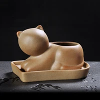 meat creative flowerpot personality element burning coarse ceramic potted plants indoor simple and lovely dog with tray