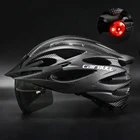 Сверхлегкий шлем для велоспорта, спортивный шлем с задним фонарем красного цвета и козырьком для мужчин, для горных велосипедов, съемные очки