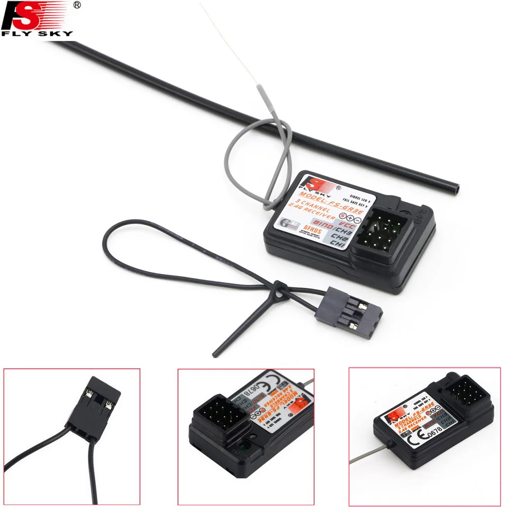 फ्लाईस्की FS-GR3E FS-GR3F 3 चैनल 2.4G GR3E फेलसेफ आरसी कार ट्रक बोट GT3B GR3C ट्रांसमीटर अपग्रेड के लिए वाटरप्रूफ रिसीवर