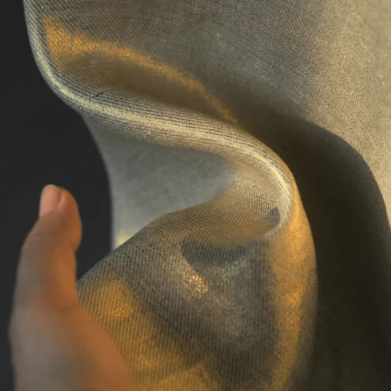 

Silver 100% Linen Metallic Fabric Thick Outerwear Fabric For Homeware bed linen and cushions pillows