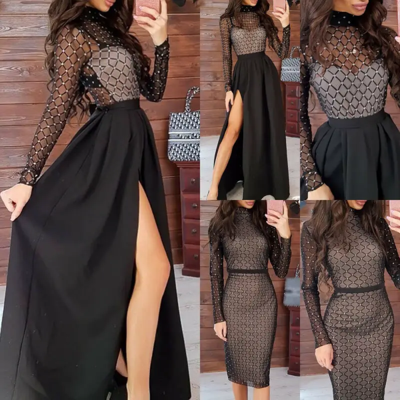 Женское прозрачное Бандажное облегающее платье соблазнительное однотонное