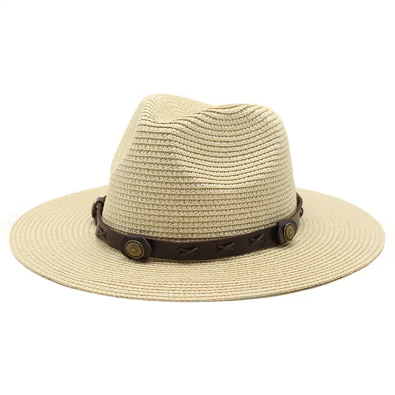 

Fashion Summer Panama Hats for Men Women UV Protection Straw Sun Hat Wide Brim Ladies Beach Hats Casual Jazz Trilby Cap Sombrero